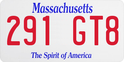 MA license plate 291GT8