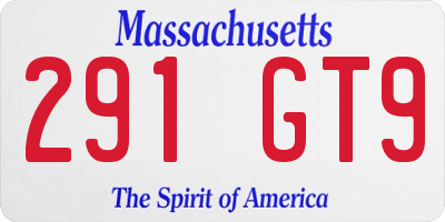 MA license plate 291GT9
