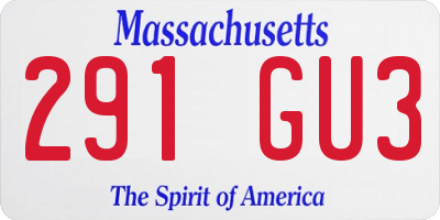 MA license plate 291GU3