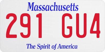 MA license plate 291GU4