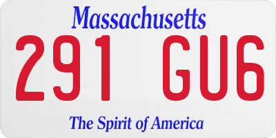 MA license plate 291GU6
