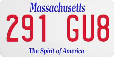 MA license plate 291GU8