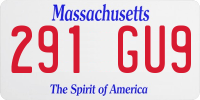 MA license plate 291GU9