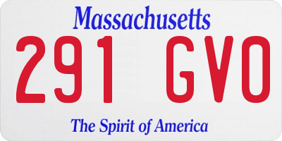 MA license plate 291GV0