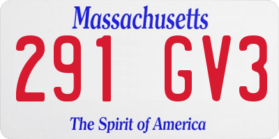 MA license plate 291GV3