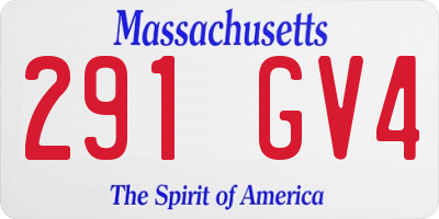 MA license plate 291GV4