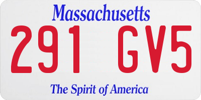 MA license plate 291GV5