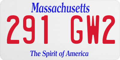 MA license plate 291GW2