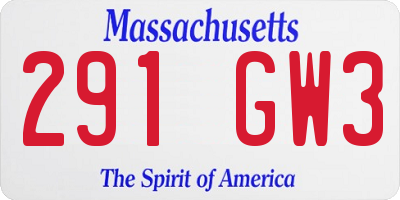 MA license plate 291GW3