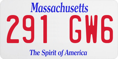 MA license plate 291GW6