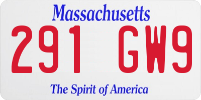 MA license plate 291GW9