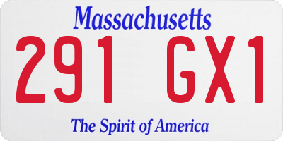 MA license plate 291GX1