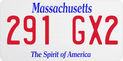 MA license plate 291GX2
