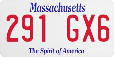 MA license plate 291GX6