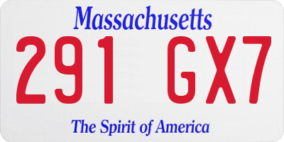 MA license plate 291GX7