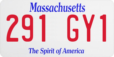 MA license plate 291GY1