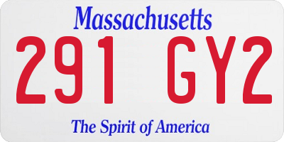 MA license plate 291GY2