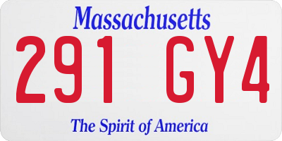 MA license plate 291GY4