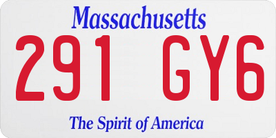 MA license plate 291GY6