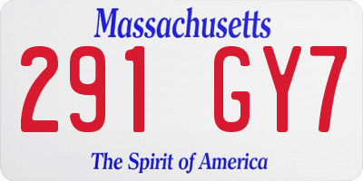 MA license plate 291GY7