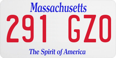 MA license plate 291GZ0