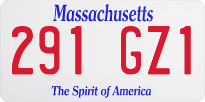 MA license plate 291GZ1