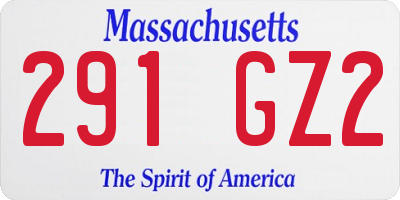 MA license plate 291GZ2