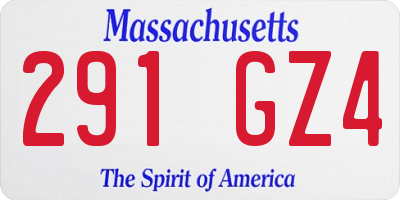 MA license plate 291GZ4