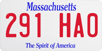 MA license plate 291HA0