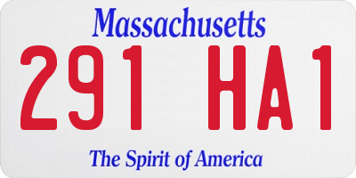 MA license plate 291HA1