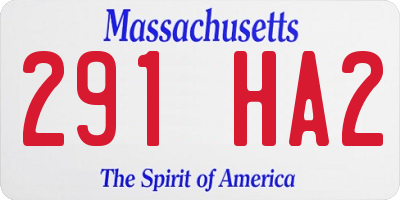 MA license plate 291HA2