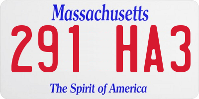 MA license plate 291HA3