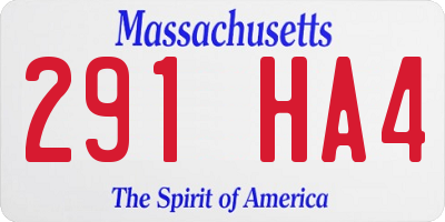 MA license plate 291HA4