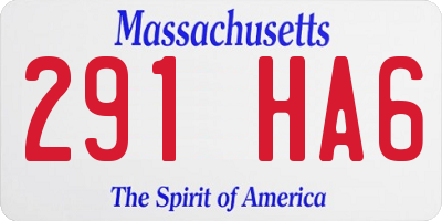 MA license plate 291HA6