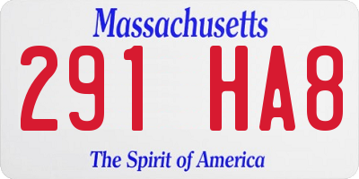 MA license plate 291HA8