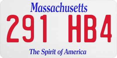 MA license plate 291HB4