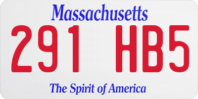 MA license plate 291HB5