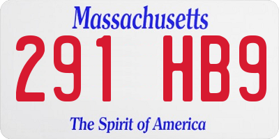 MA license plate 291HB9
