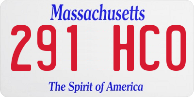 MA license plate 291HC0