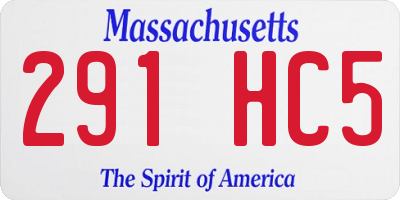 MA license plate 291HC5