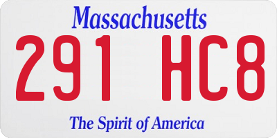 MA license plate 291HC8