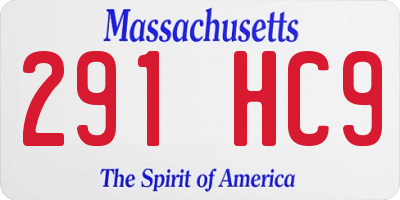 MA license plate 291HC9