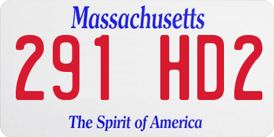 MA license plate 291HD2
