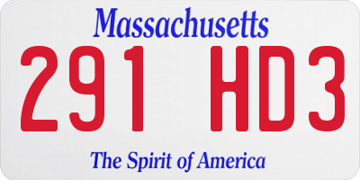 MA license plate 291HD3