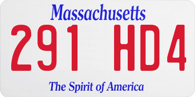 MA license plate 291HD4