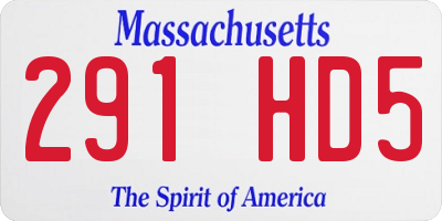 MA license plate 291HD5