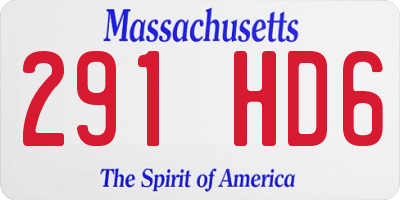 MA license plate 291HD6