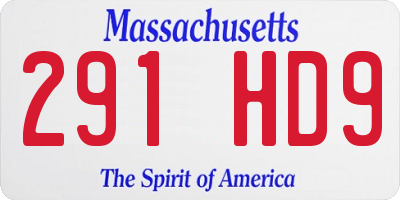 MA license plate 291HD9