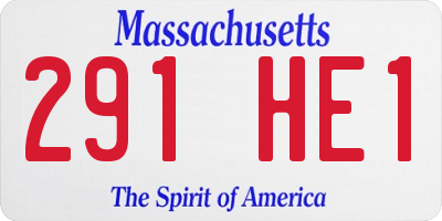 MA license plate 291HE1