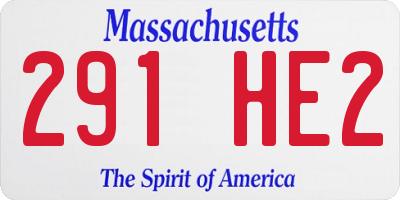 MA license plate 291HE2
